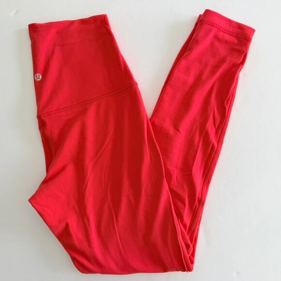 Lululemon Align Super-High-Rise Pant 28" Love Red Neon Coral Size 8 Yoga Gym - Picture 3 of 6